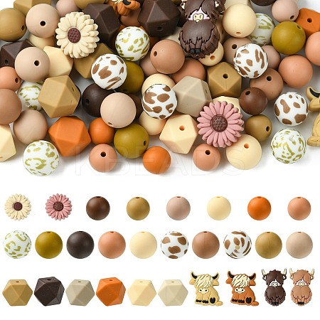 Round Food Grade Eco-Friendly Silicone Beads SIL-CJ0002-72-1