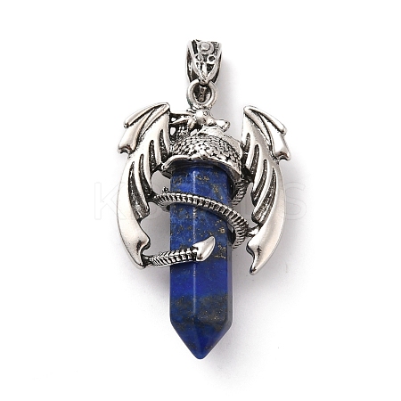 Natural Lapis Lazuli Pointed Pendants G-B042-04P-52-1