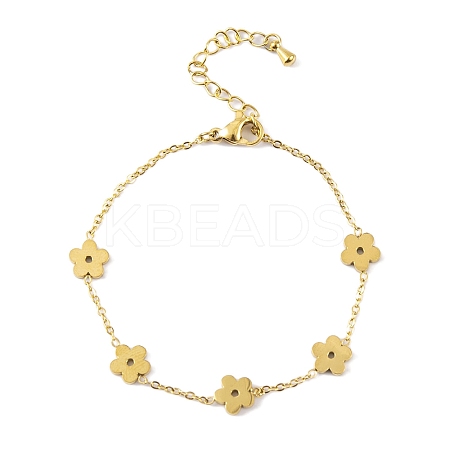 Ion Plating(IP) 304 Stainless Steel Link Chain Bracelets for Women BJEW-H606-10E-G-1