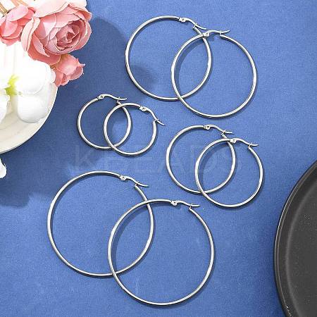 Non-Tarnish 304 Stainless Steel Hoop Earrings for Women EJEW-X0015-02P-02-1