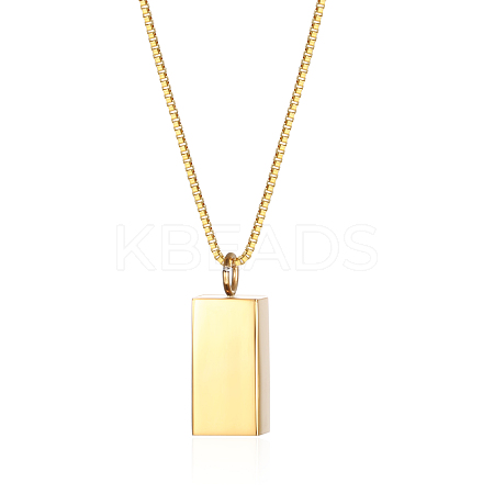 304 Stainless Steel Geometric Cube Pendant Necklaces for Women QQ0405-1-1