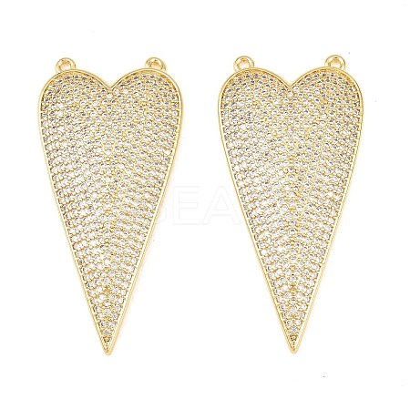 Brass Micro Pave Cubic Zirconia Pendants KK-C162-061G-1