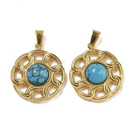 Synthetic Turquoise Pendants STAS-U024-15G-01-1