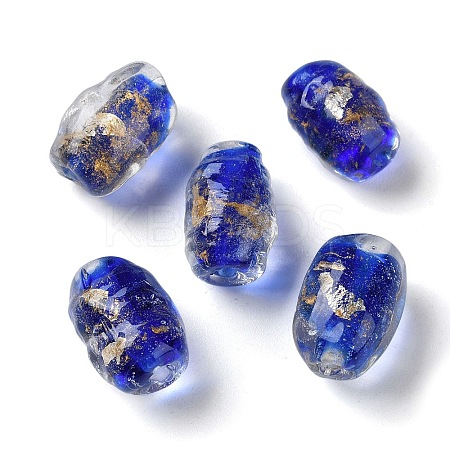 Handmade Gold Sand Lampwork Beads Strand LAMP-Z007-05D-1