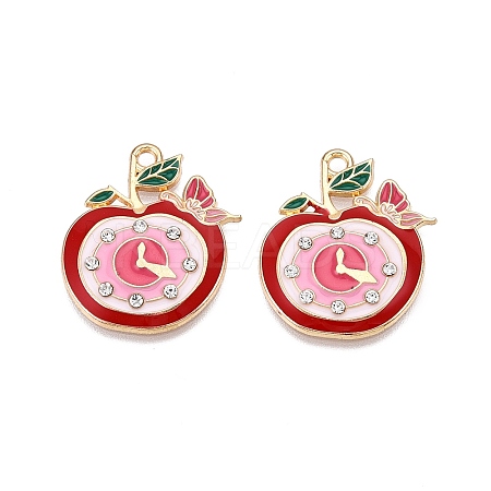 Rack Plating Alloy Enamel Pendants ENAM-N056-423-1