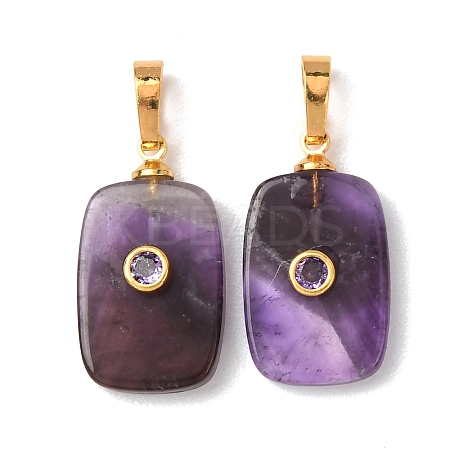 Natural Banded Amethyst Pendants G-P628-01G-07-1