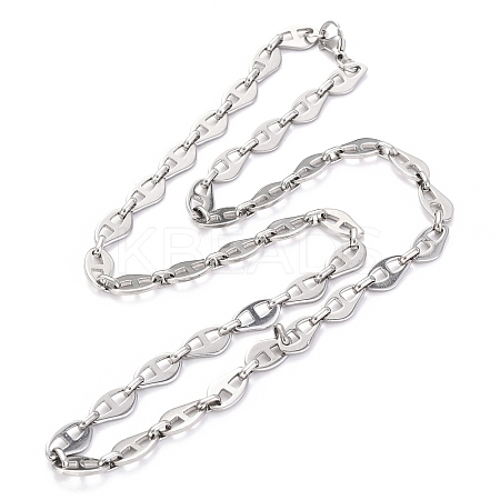 304 Stainless Steel Link Chain Necklaces STAS-O142-03P-1