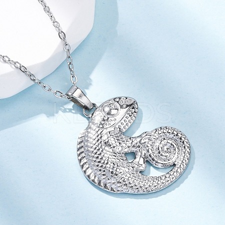 304 Stainless Steel Pendant Necklaces NJEW-H059-07P-1