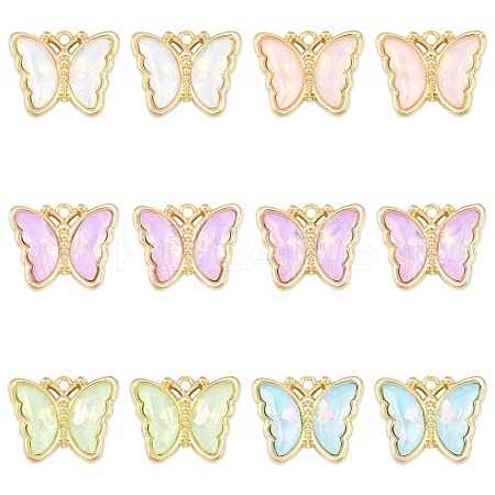 10Pcs Alloy Glass Pendants GLAA-YW0005-19-1
