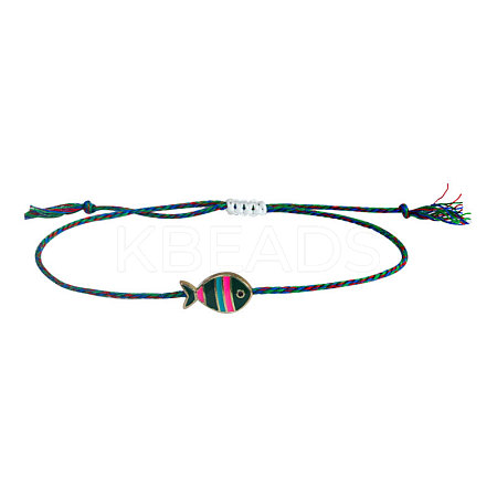 Alloy Enamel Fish Charm Adjustable Bracelets FS-WG707CF-05-1