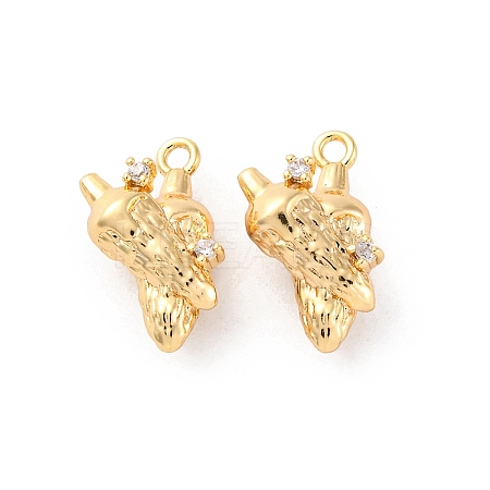 Brass Crystal Rhinestone Pendants KK-E793-08G-1