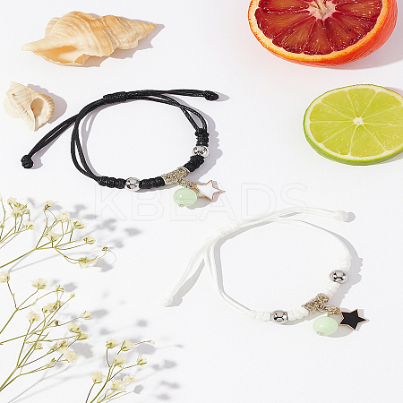 1Bag 2 Colors Alloy Enamel Charm Bracelets Set BJEW-LP0002-76-1