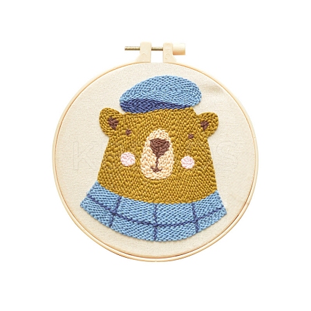 Animal Theme DIY Display Decoration Punch Embroidery Beginner Kit SENE-PW0003-073B-1