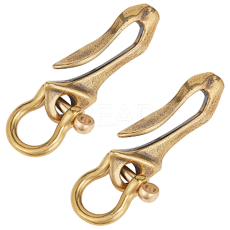 WADORN 2Pcs Brass D Ring Screw Pin Anchor Shackle FIND-WR0010-60-1