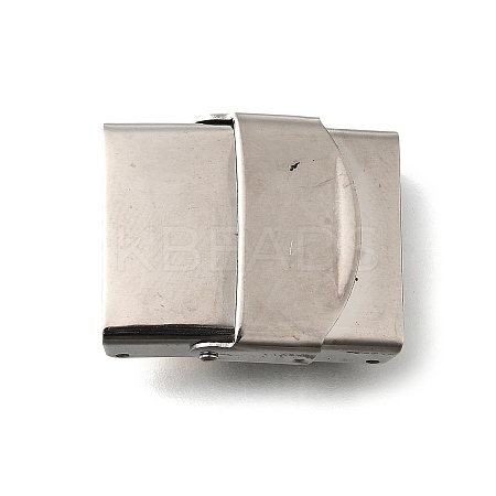 Tarnish Resistant Rectangle 201 Stainless Steel Watch Band Clasps STAS-F067-06-1