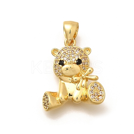 Rack Plating Brass Micro Pave Cubic Zirconia Pendants KK-L226-006G-03-1