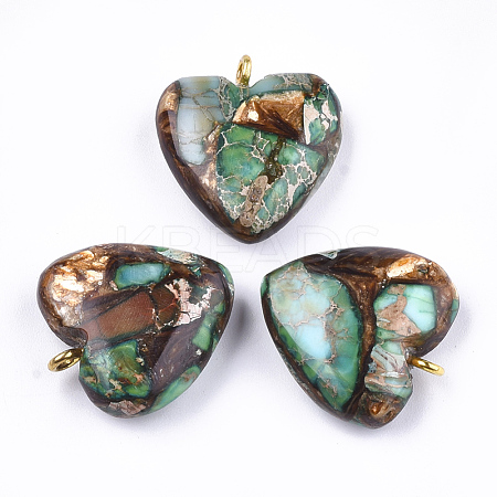 Assembled Bronzite and Imperial Jasper Pendants X-G-T111-04J-1