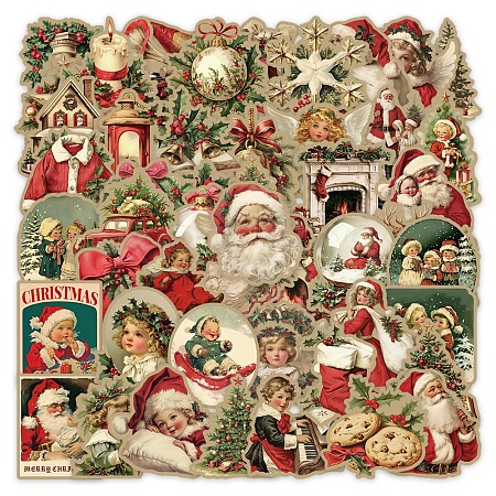 50Pcs Christmas PVC Waterproof Stickers PW-WG14AFA-01-1