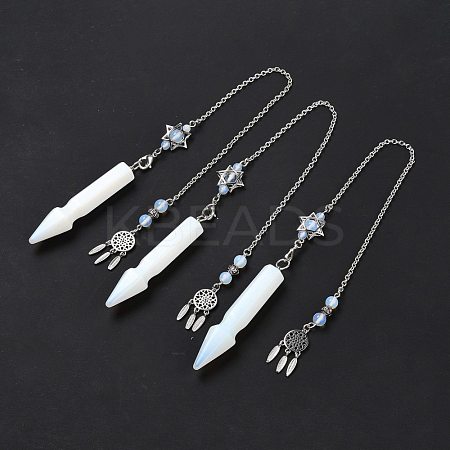 Synthetic Opalite Pointed Dowsing Pendulums G-I322-01P-05-1