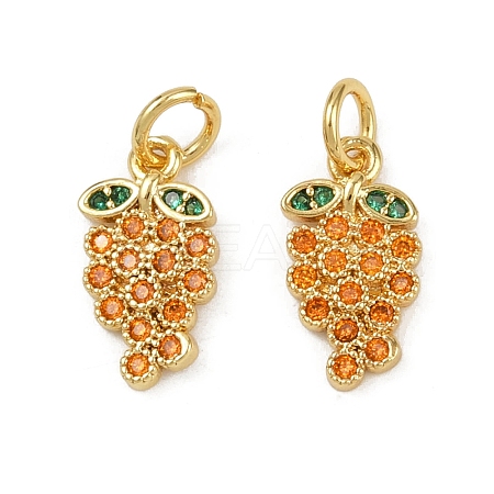 Brass Micro Pave Cubic Zirconia Charms KK-C093-29C-G-1