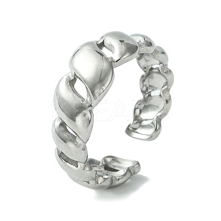 Non-Tarnish 304 Stainless Steel Open Cuff Ring RJEW-L110-030P-1