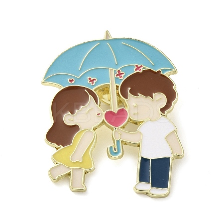 Couple Zinc Alloy Enamel Pin Brooch LS-JEWB-R022-01A-1
