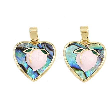 Natural Paua Shell Pendants KK-D005-04B-G-1