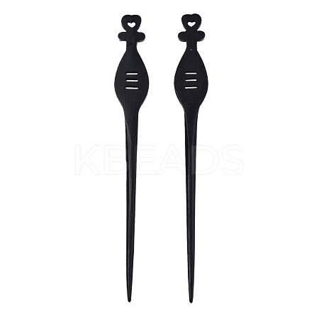 Vintage Schima Wood Hair Sticks Findings OHAR-N008-05-1