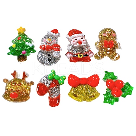 Christmas Theme Transparent Resin Cabochones PW-WG91FD0-01-1