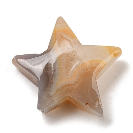 Natural Cherry Blossom Agate Carved Healing Star Figurines PW-WG47898-01-1