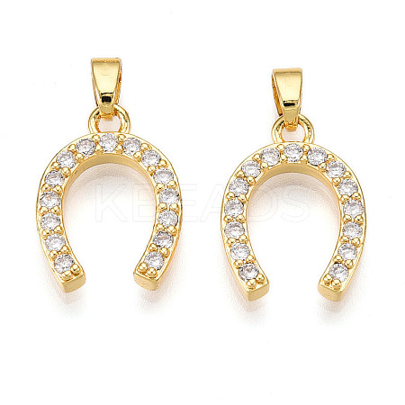 Brass Micro Pave Cubic Zirconia Pendants KK-N254-240G-1
