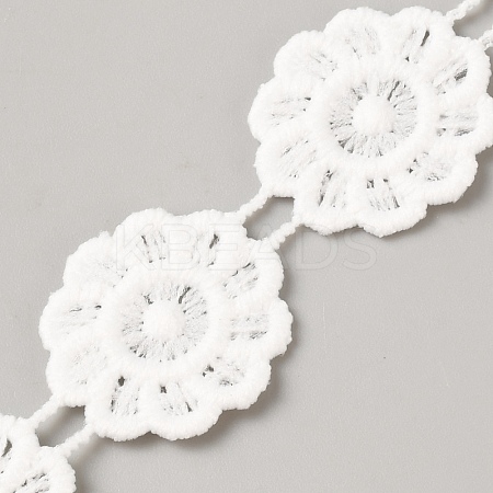 Polyester Lace Ribbon OCOR-WH0111-138G-1