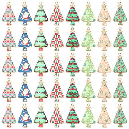 40Pcs 8 Styles Christmas Theme Alloy Pendant FIND-CJ0002-32-1