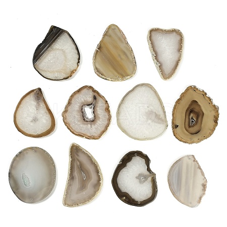 Natural Agate Nuggets Slice Links Connector Charms G-E022-M07-1