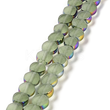 Electroplate Frosted Glass Beads Strands EGLA-Z001-01F-1
