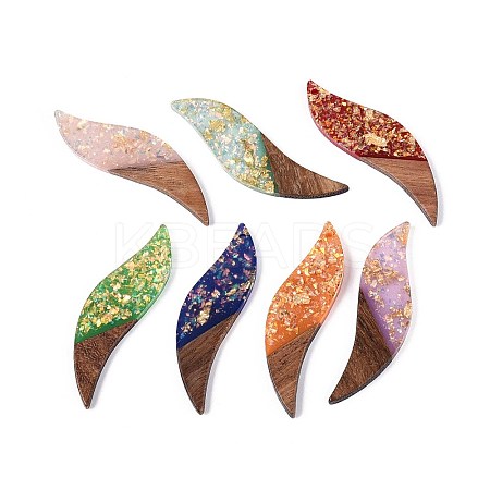 Opaque Resin and Walnut Wood Big Pendants RESI-T060-21A-1