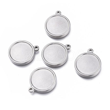 Tarnish Resistant 304 Stainless Steel Pendant Cabochon Settings STAS-K207-72P-1