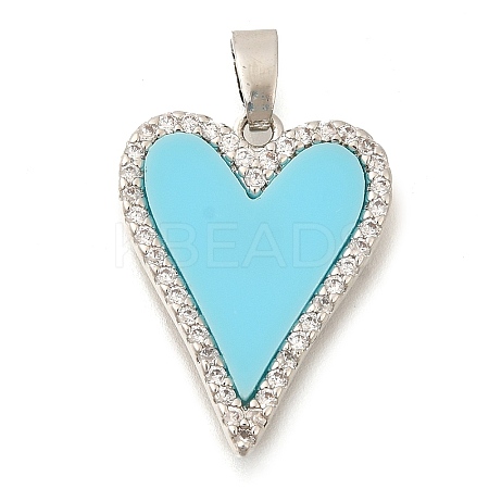 Brass Micro Pave Cubic Zirconia with Acrylic Pendants KK-S049-23P-1
