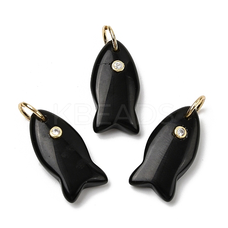 Natural Obsidian Pendants G-A297-01G-09-1