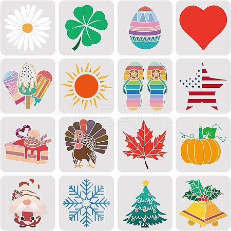 Plastic Drawing Painting Stencils Templates Sets DIY-WH0172-572-1