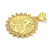 Virgin Mary Theme Rack Plating Brass Micro Pave Cubic Zirconia Pendants KK-C074-23G-03-2