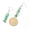 Natural Green Aventurine Chip Beads Dangle Earrings EJEW-JE04649-03-3