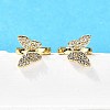 Butterfly Brass Hoop Earrings EJEW-S256-04A-G-2