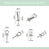 90Pcs 3 Style Stainless Steel Peg Bails Pendants STAS-UN0054-54-3