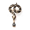 Rhinestone Snake Aolly Brooch with Enamel JEWB-V002-17A-1