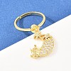 Adjustable Brass Micro Pave Cubic Zirconia Pendant Finger Rings for Women LS-RJEW-A090-01B-G-3