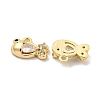 Brass Micro Pave Clear Cubic Zirconia Charms KK-Z044-30G-2