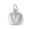 Rack Plating Brass Micro Pave CLear Cubic Zirconia Charms KK-E110-14P-V-1