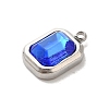 304 Stainless Steel Glass Pendants STAS-L022-062P-07-2