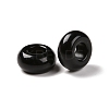 Natural Black Obsidian European Beads X-G-G740-14x8mm-34-3